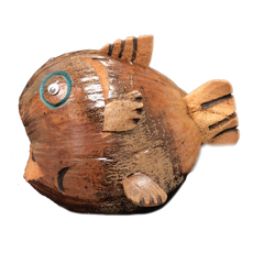 Fish | Coin Bank | Carved Coconut