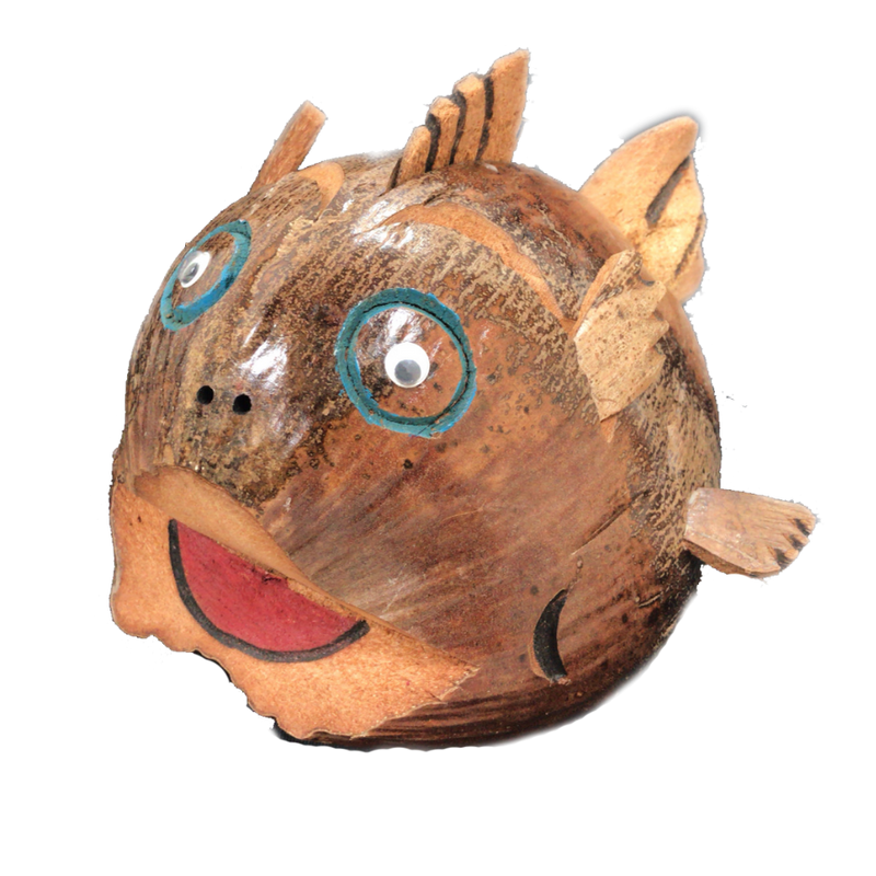 Fish | Coin Bank | Carved Coconut