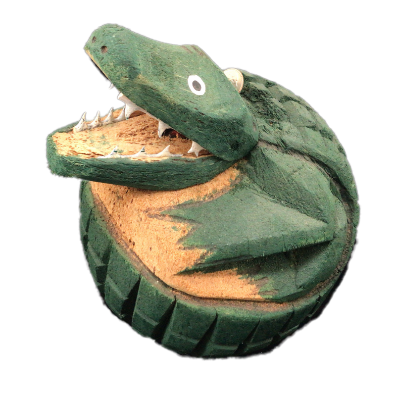 Gator | Coin Bank | Carved Coconut