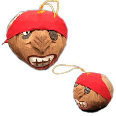 Pirate Head | Ornament | Carved Coconut
